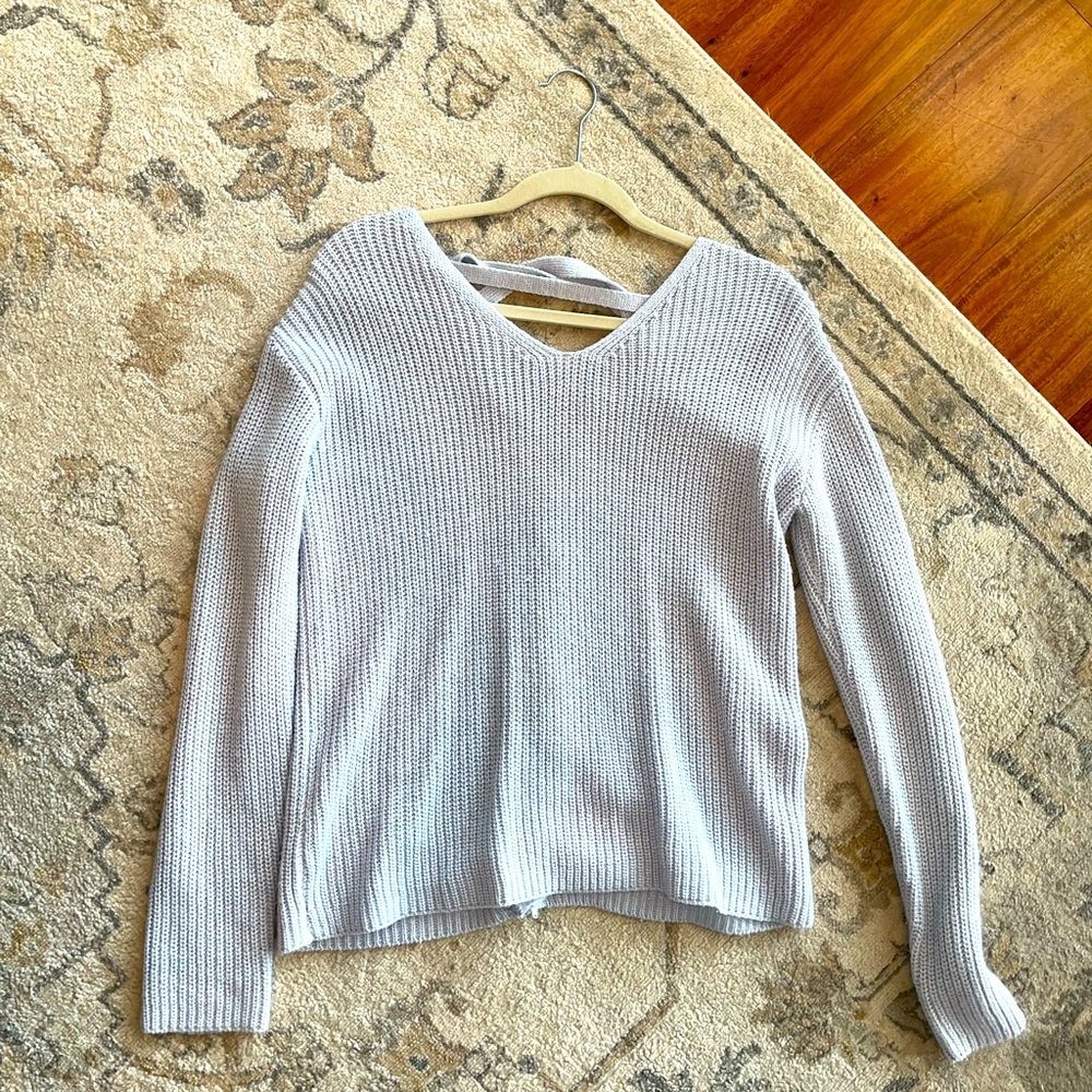 White/ Gray sweater top for women!